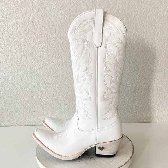 Lane MEGAN MORONEY Smokeshow Womens Cowboy Boots 8.5 White Western Cowgirl Tall - Picture 4 of 11
